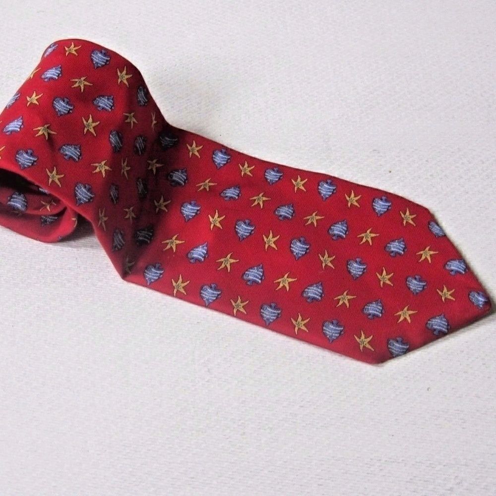 🌹TROPICALS BY TANGO Mens Tie Red Silk USA